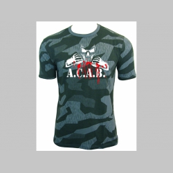 A.C.A.B.  nočný " ruský " maskáč-Nightcamo SPLINTER, pánske tričko 100%bavlna